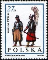 (1983-028) Марка Польша "Гусар"    300-летие победы над Турками на Лысой горе под Веной III Θ